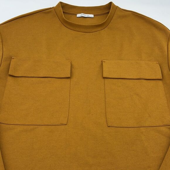 ZARA - 2 Pocket - Long Sleeve Top - Size S - Color Mango - Picture 3 of 6